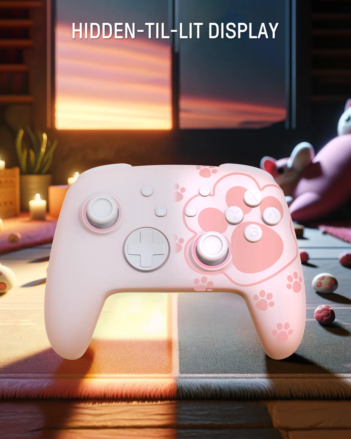 Luminous Pink Cat Paw Switch Pro Controller - Image 6