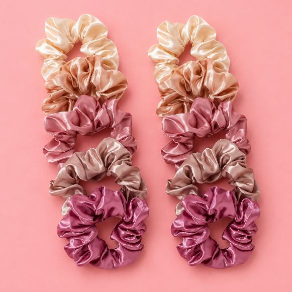 10pcs Premium Satin Scrunchies Set