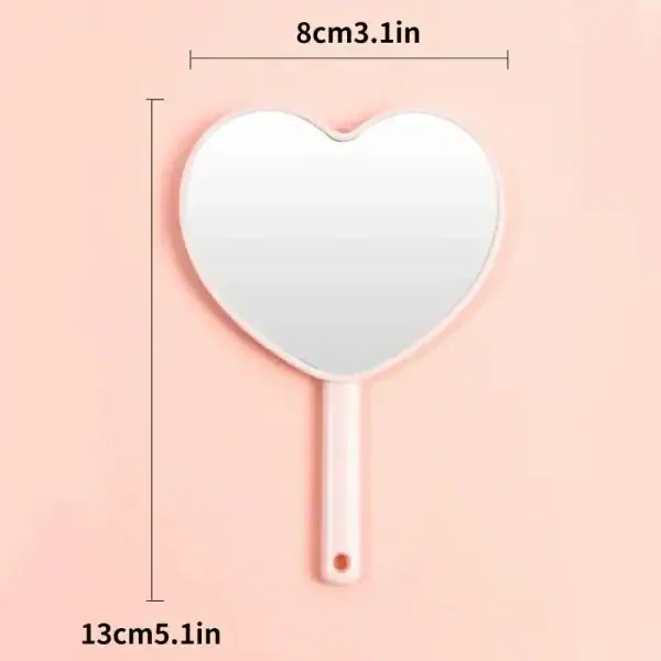 Heart-Shaped Hand Held Mirror