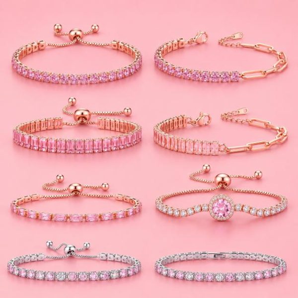 Pink Crystal Tennis Bracelet