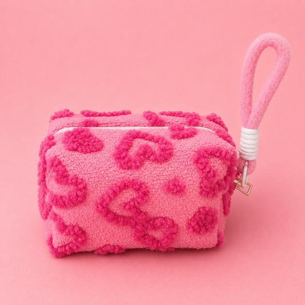 Plush Makeup Bag with Handle