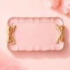 Elegant Bow Accent Resin Vanity Tray – Pastel Dessert, Jewelry & Organizer Plate