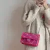 Rose Pink Plaid Ladies Shoulder Bag - Image 3
