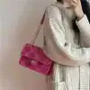 Rose Pink Plaid Ladies Shoulder Bag - Image 2