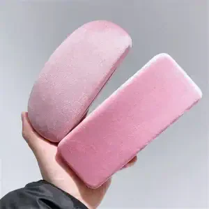 Pink Suede Eyeglass Case – Soft Touch Glasses Storage Box for Sunglasses & Daily Carry