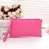 Crocodile Texture Coin Purse – Slim Zipper Wallet Pouch with Wrist Strap for Everyday Carry