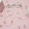 Pink Heart Glasses Chain – Crystal Beaded Eyewear Lanyard Necklace for Sunglasses