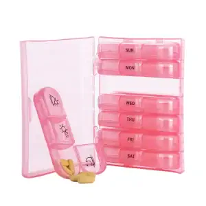 Pink Weekly Pill Organizer