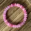 Pink Agate Bead Bracelet β Natural Stone Stretch Bracelet for Relaxation & Everyday Wear