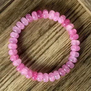 Pink Agate Bead Bracelet – Natural Stone Stretch Bracelet for Relaxation & Everyday Wear