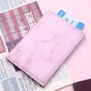 Chic Pink Marble Passport Cover, Slim Travel Document Holder