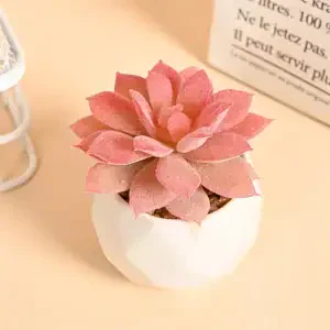 Cute Pink Artificial Succulent Minimalist Faux Plant Decor