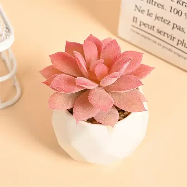 Cute Pink Artificial Succulent Minimalist Faux Plant Decor