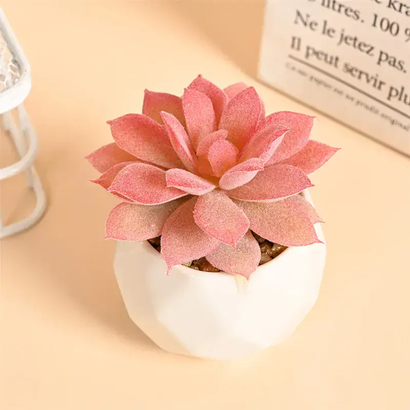 Cute Pink Artificial Succulent Minimalist Faux Plant Decor