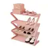 Space-Saving Pink Z-Shaped Shoe Rack - Image 3