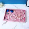 Elegant Pink Velvet Jewelry Organizer Tray - Image 3