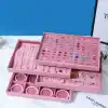 Elegant Pink Velvet Jewelry Organizer Tray
