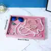 Elegant Pink Velvet Jewelry Organizer Tray - Image 6