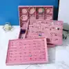 Elegant Pink Velvet Jewelry Organizer Tray - Image 2