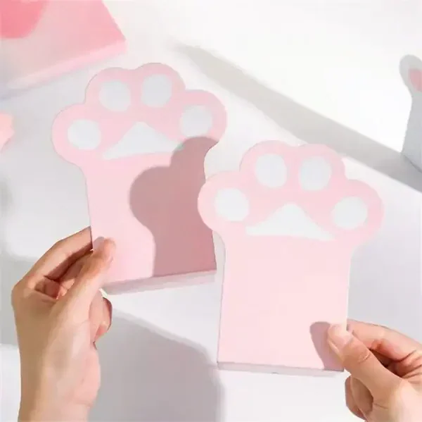 Cute Pink Paw Bookends – Non-Slip Desk Book Holder Set