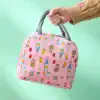 Pink Floral Insulated Lunch Bag