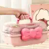 Pink Bow Hair Accessories Storage Box – Portable Organizer for Clips, Scrunchies & Hair Ties - Image 4