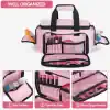 Pink Heavy-Duty Tool Organizer Bag – Multi-Pocket Storage Tote with Shoulder Strap - Image 3