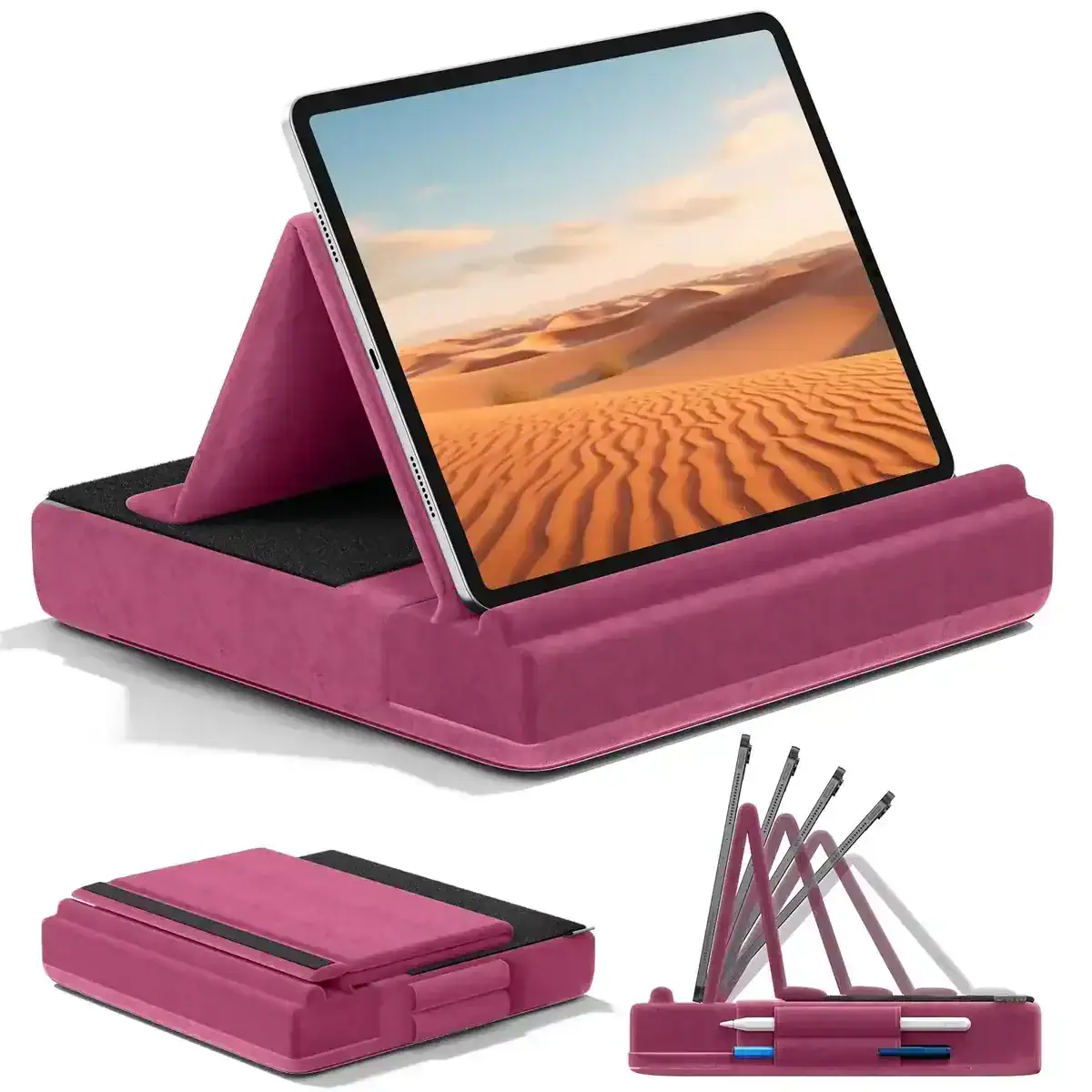 Adjustable Tablet Pillow Stand – Foldable Multi-Angle iPad & Tablet Holder