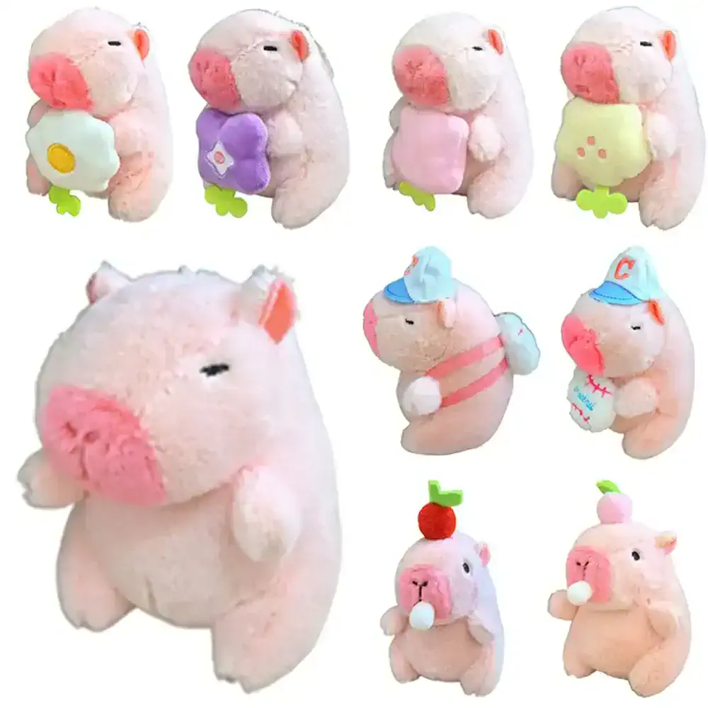 Pink Plush Capybara Keychain