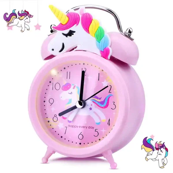 Pink Unicorn Kids Alarm Clock