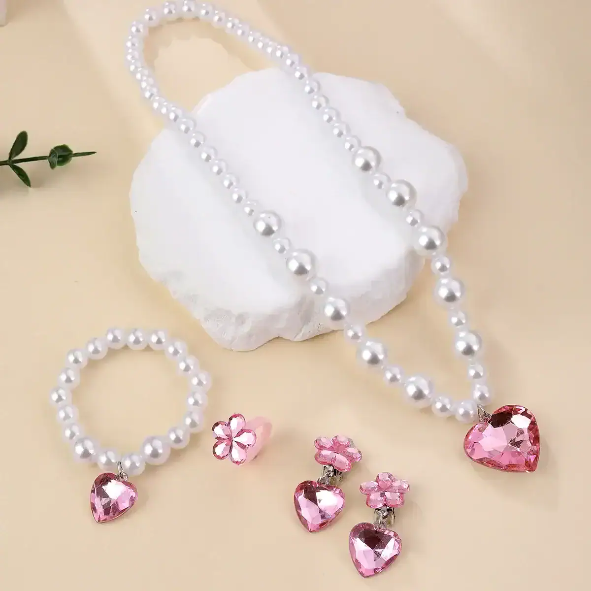 Kids Imitation Pearl Jewelry Set