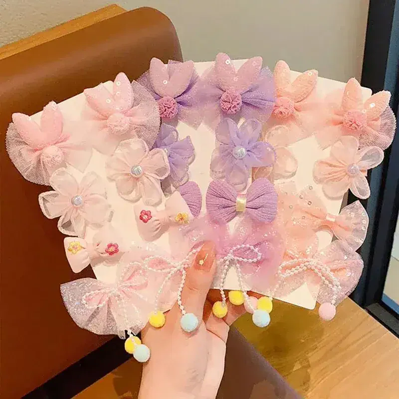 8pcs Flower Bow Children’s Hair Clip Set