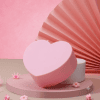 Cute Heart Jewelry & Makeup Organizer – Pink Storage Box with Mirror - Image 2