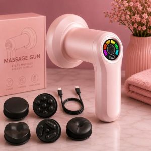 Pink Electric Body Massager Gun