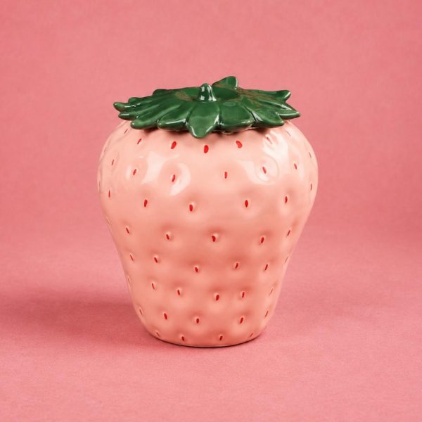 Cute Strawberry Ceramic Storage Jar