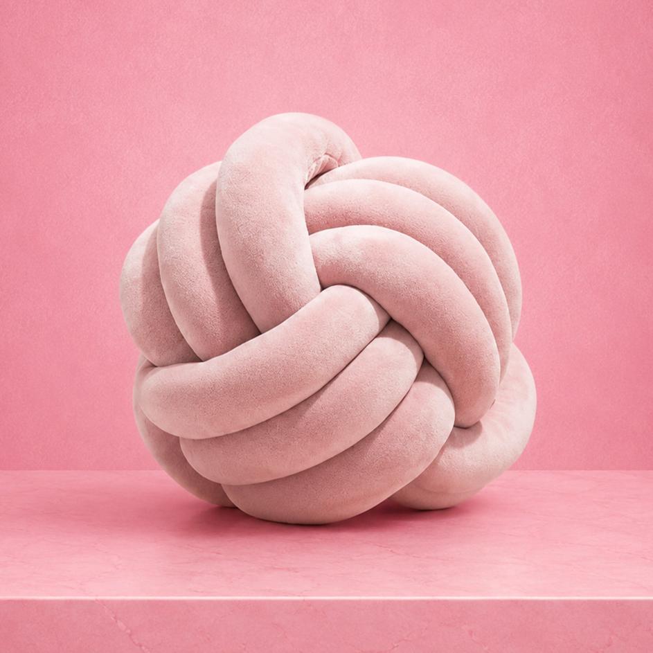 Modern Knot Ball Throw Pillow, Plush Aesthetic Cushion Decor