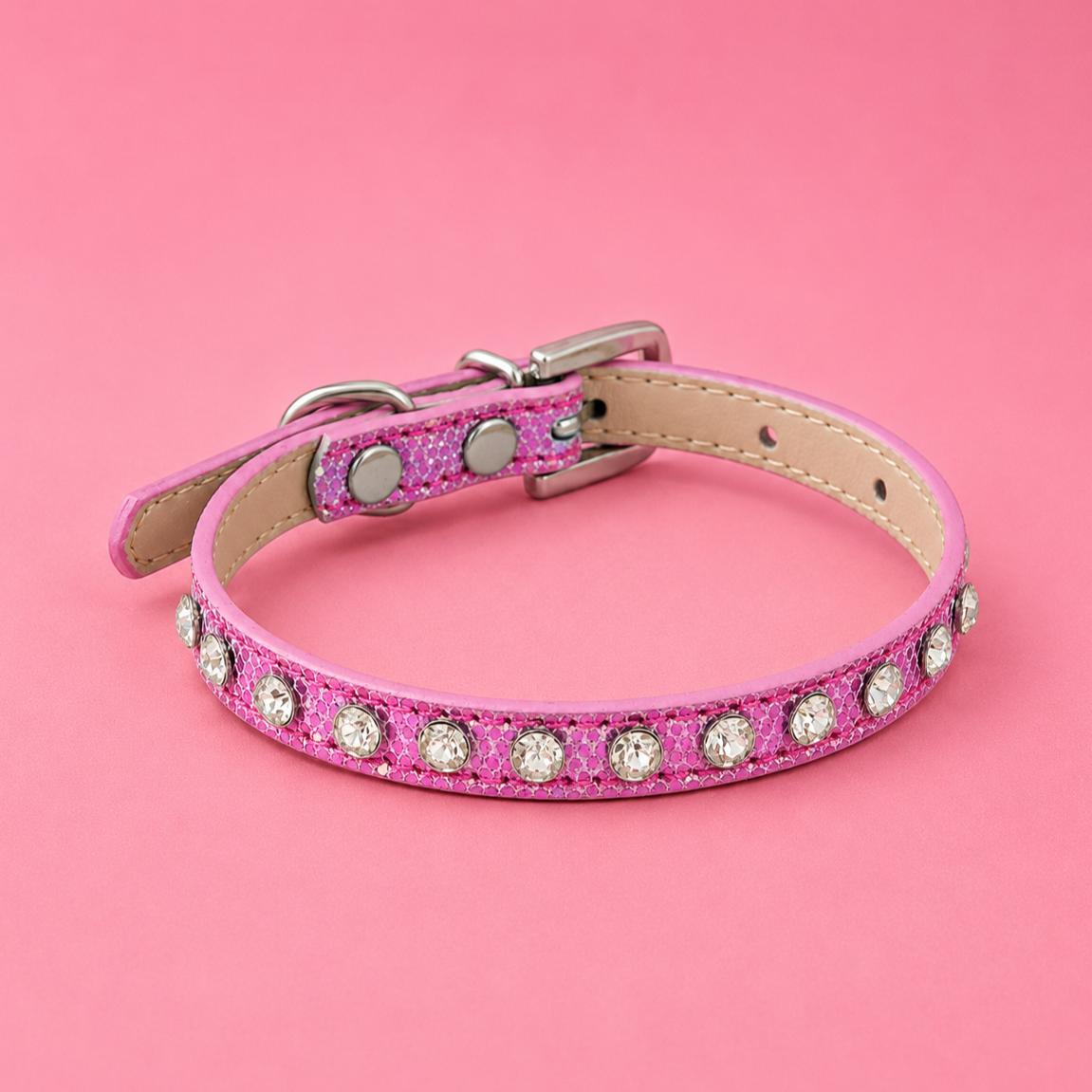 Sparkly Pink Rhinestone Pet Collar