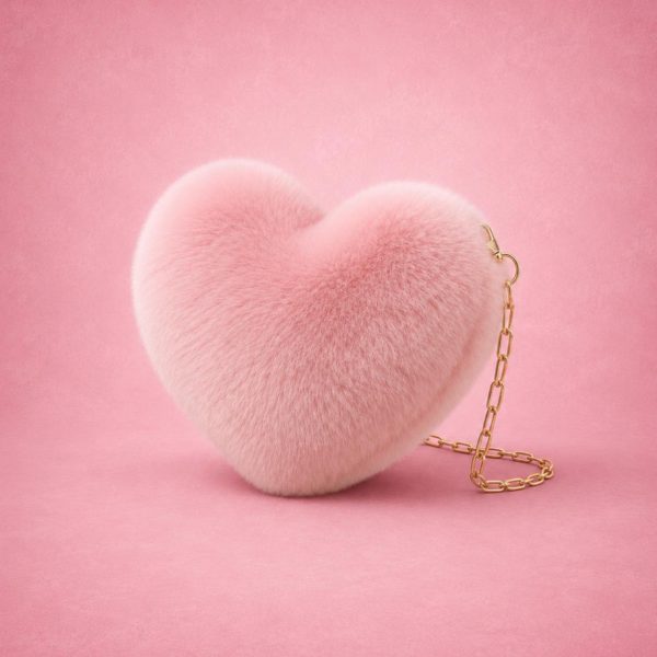 Luxury Heart-Shaped Faux Fur Crossbody Bag