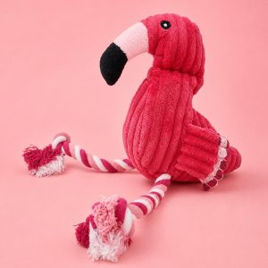 Plush Flamingo Rope Dog Toy